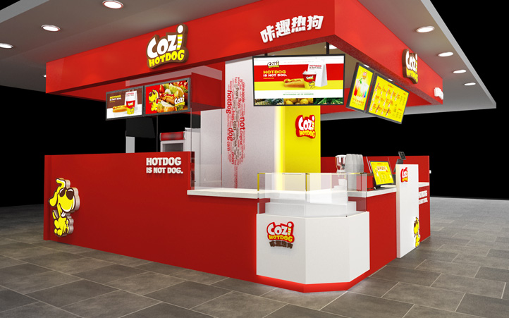 咔趣熱狗品牌店面設計