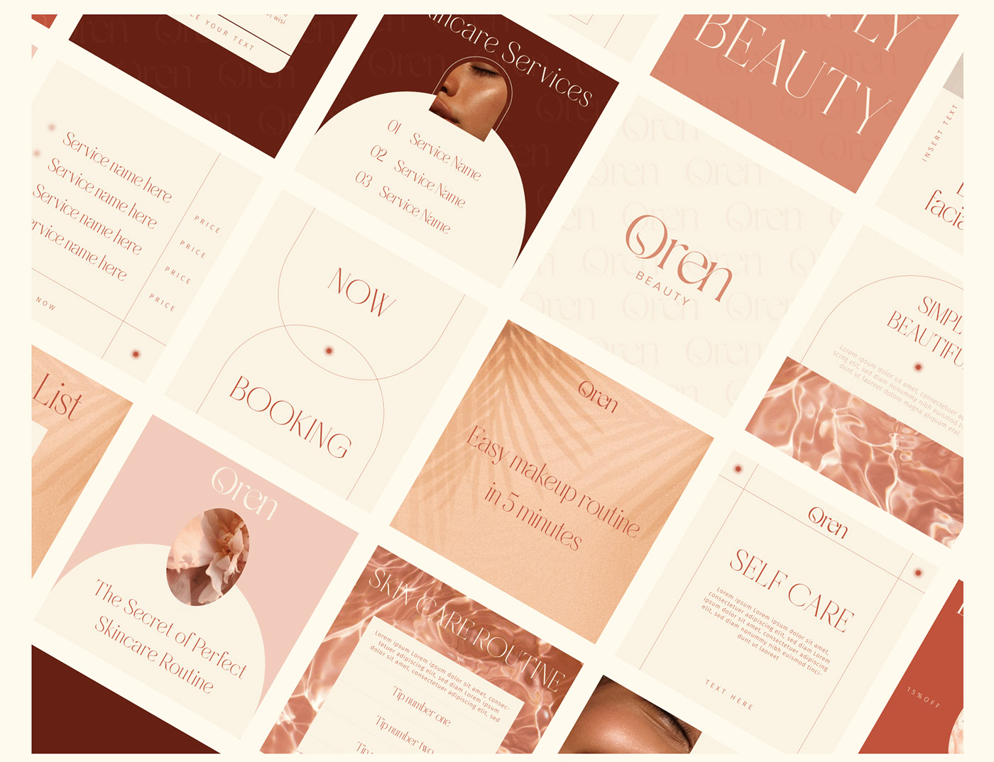 一套非常簡約的化妝品品牌設(shè)計